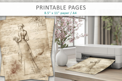 hand drawn sketch vintage paper, aged paper style Product Image 4