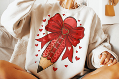 Pencil Teacher Valentine's Day PNG, Teacher Life PNG, Xoxo Product Image 2