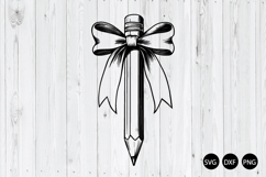 Coquette Pencil Bow SVG, Back To School SVG, Pencil Bow SVG Product Image 1