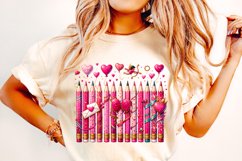 Pencils Valentines Day PNG, Teacher Valentines PNG, Xoxo Png Product Image 2