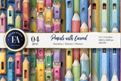 Hand-Painted Pencil Houses Seamless Pattern Digital Paper Product Image 1