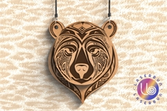 Laser Cut Bear Pendant SVG Layered Necklace Engraving Product Image 1