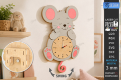 Pendulum Wall Clock Laser Cut Bundle | 3D Layered Clock SVG Product Image 12