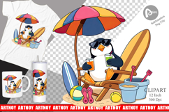 Summer Penguin Clipart Product Image 1