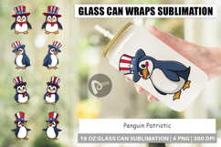 Glass Can Penguin Patriotic Product Image 1