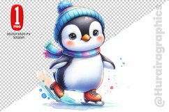 Cute Penguin Clipart - PNG File Product Image 1