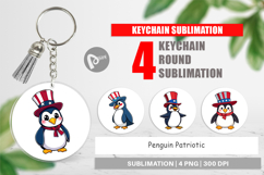 Keychain Penguin Patriotic Product Image 1