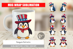 Mug Wrap Penguin Patriotic Product Image 1