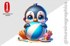 Cute Penguin Clipart - PNG File Product Image 1