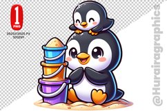 Cute Penguin Clipart - PNG File Product Image 1