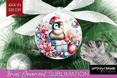 Penguin Pastel Christmas Ornament PNG Coquette Xmas PNG Product Image 1