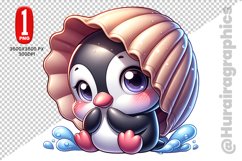 Cute Penguin Clipart - PNG File Product Image 1