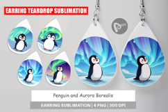 Earring Penguin and Aurora Borealis Product Image 1