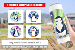 Tumbler Penguin and Aurora Borealis Product Image 1