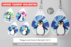 Earring Penguin and Aurora Borealis Product Image 1