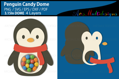 Penguin Candy Dome SVG Product Image 1