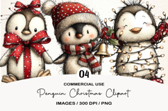 Penguin Christmas Clipart Product Image 1