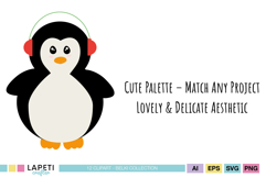 Cute penguin family with Christmas gifts illustration