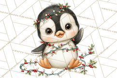 Christmas Penguin PNG Cute Kawaii Holiday Clipart Product Image 5