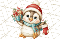 Christmas Penguin PNG Cute Kawaii Holiday Clipart Product Image 2