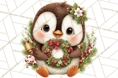 Christmas Penguin PNG Cute Kawaii Holiday Clipart Product Image 2