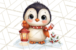 Christmas Penguin PNG Cute Kawaii Holiday Clipart Product Image 5