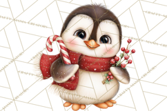 Christmas Penguin PNG Cute Kawaii Holiday Clipart Product Image 2