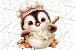 Christmas Penguin PNG Cute Kawaii Holiday Clipart Product Image 3