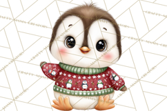 Christmas Penguin PNG Cute Kawaii Holiday Clipart Product Image 3