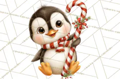 Christmas Penguin PNG Cute Kawaii Holiday Clipart Product Image 4