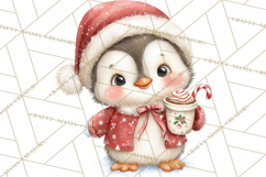 Christmas Penguin PNG Cute Kawaii Holiday Clipart Product Image 5