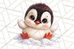 Christmas Penguin PNG Cute Kawaii Holiday Clipart Product Image 3