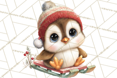 Christmas Penguin PNG Cute Kawaii Holiday Clipart Product Image 5