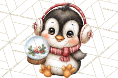 Christmas Penguin PNG Cute Kawaii Holiday Clipart Product Image 3