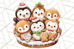 Christmas Penguin PNG Cute Kawaii Holiday Clipart Product Image 4