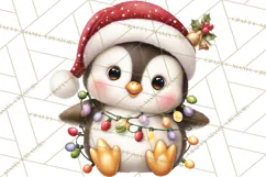 Christmas Penguin PNG Cute Kawaii Holiday Clipart Product Image 4