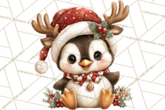 Christmas Penguin PNG Cute Kawaii Holiday Clipart Product Image 5