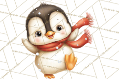 Christmas Penguin PNG Cute Kawaii Holiday Clipart Product Image 3