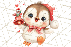 Christmas Penguin PNG Cute Kawaii Holiday Clipart Product Image 2