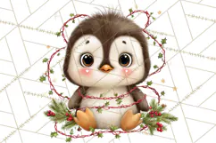 Christmas Penguin PNG Cute Kawaii Holiday Clipart Product Image 4