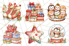 Christmas Penguin PNG Cute Kawaii Holiday Clipart Product Image 5