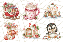 Christmas Penguin PNG Cute Kawaii Holiday Clipart Product Image 2
