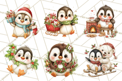 Christmas Penguin PNG Cute Kawaii Holiday Clipart Product Image 7
