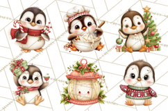 Christmas Penguin PNG Cute Kawaii Holiday Clipart Product Image 6
