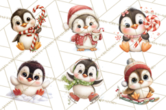 Christmas Penguin PNG Cute Kawaii Holiday Clipart Product Image 8