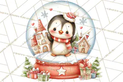 Christmas Penguin PNG Cute Kawaii Holiday Clipart Product Image 3