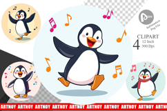 Dancing Penguin Clipart Product Image 1