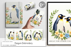 Digital Paper Penguin Embroidery Product Image 1