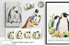 Digital Paper Penguin Embroidery Product Image 1