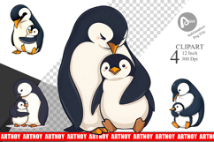 Penguin Family Love Clipart Product Image 1